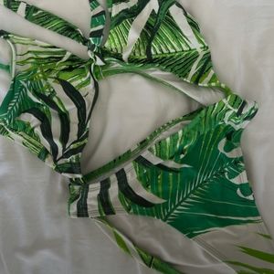 Hot Miami styles green and white 1 piece swimsuit suit size Large